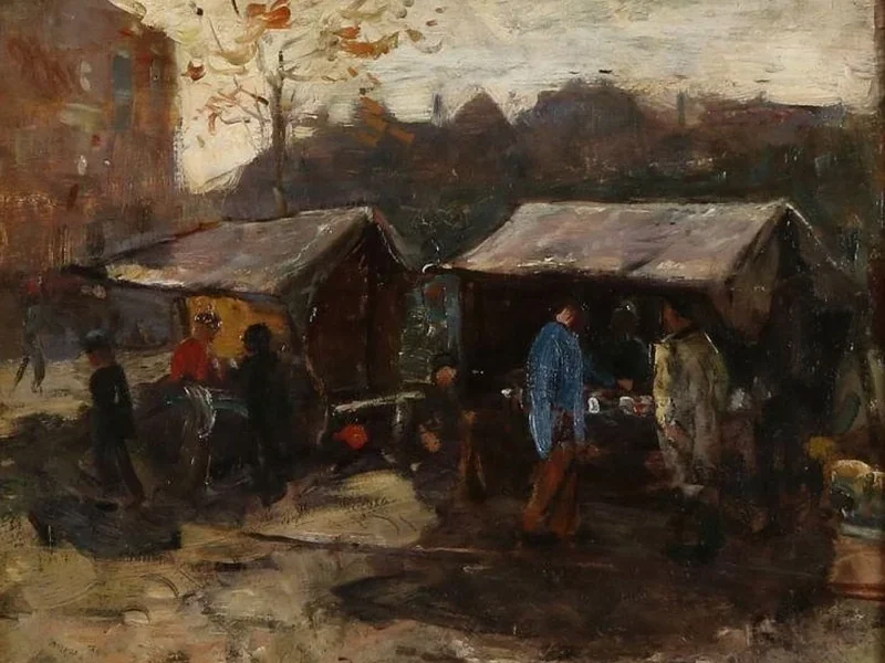 1862-Karel Alexander August Jan Boom - Mercato con figure